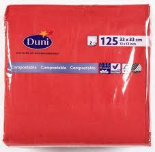 Serviettes Duni 33x33 - 2 plis - Rouge - 125 pcs